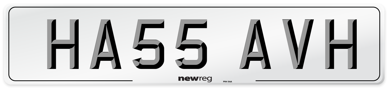 HA55 AVH Number Plate from New Reg